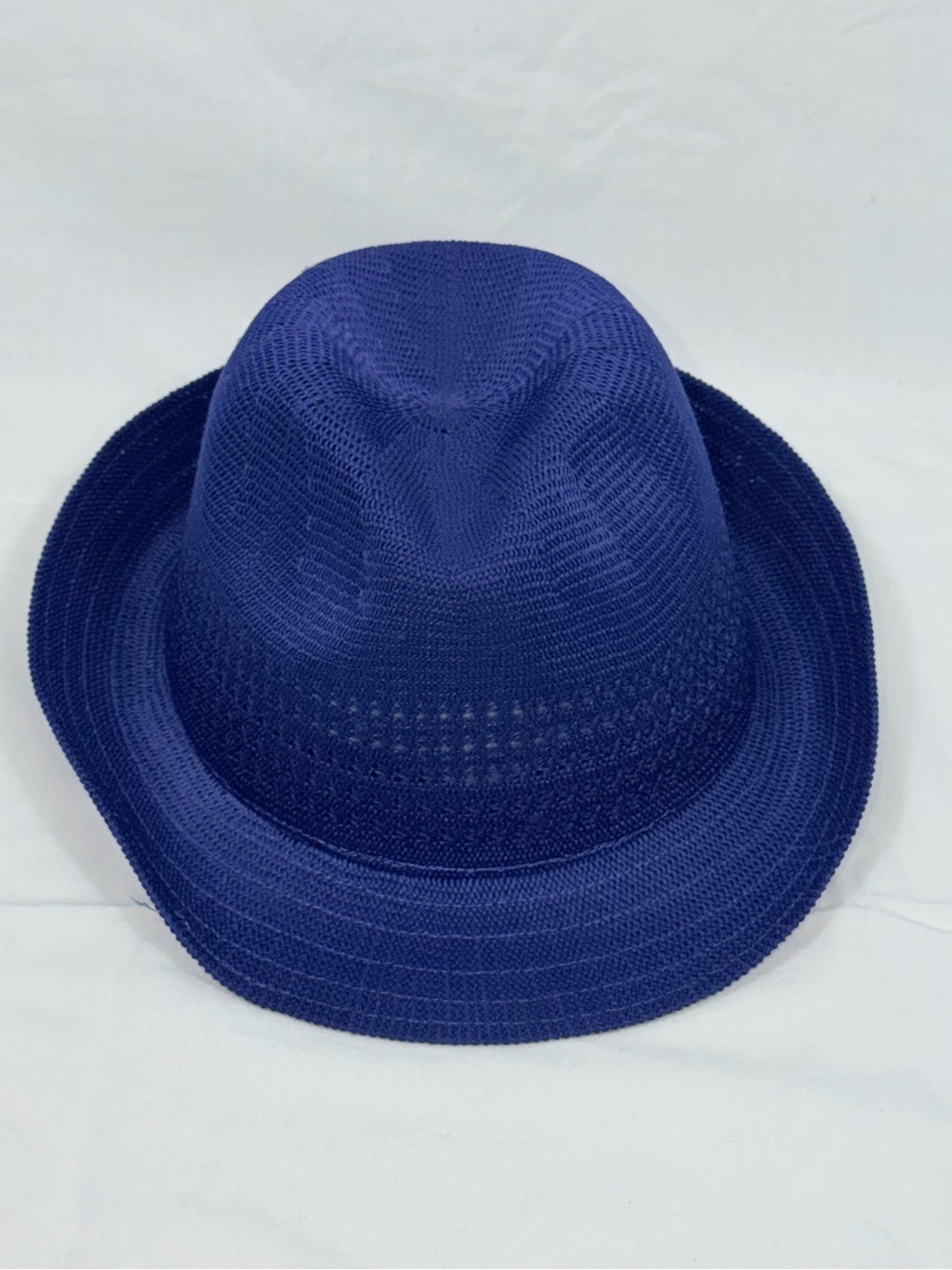 Royal Blue Open Weave Mesh Fedora Hat | Size S/M | Lightweight Summer Sun Cap